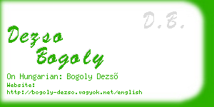 dezso bogoly business card