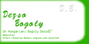 dezso bogoly business card